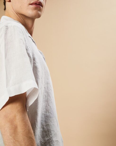Chemise Regular 100% Lin Palm tie and dye craie/celadon/oyster