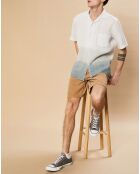 Chemise Regular 100% Lin Palm tie and dye craie/celadon/oyster