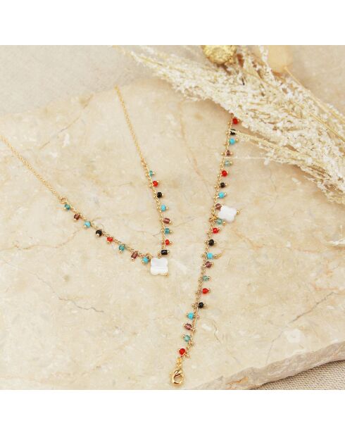 Collier Boho Trèfle en Laiton doré
