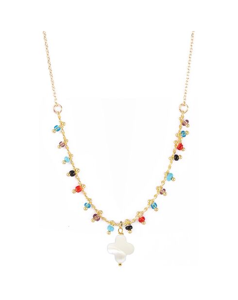 Collier Boho Trèfle en Laiton doré