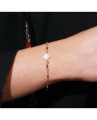 Bracelet Jaipur en Laiton doré & Nacre Blanche