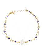 Bracelet Jaipur en Laiton doré & Nacre Blanche