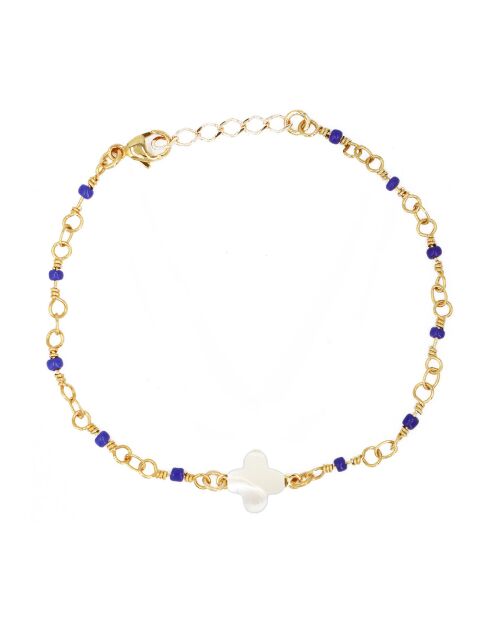 Bracelet Jaipur en Laiton doré & Nacre Blanche