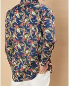 Chemise en Coton & Lin Regular Paul marine