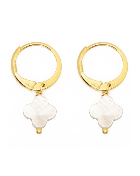 Blumen-Ohrringe aus goldfarbenem Messing