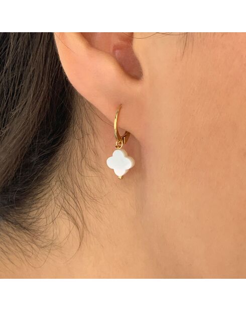 Boucles d'Oreilles Fleurs en Laiton doré
