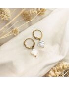 Boucles d'Oreilles Fleurs en Laiton doré