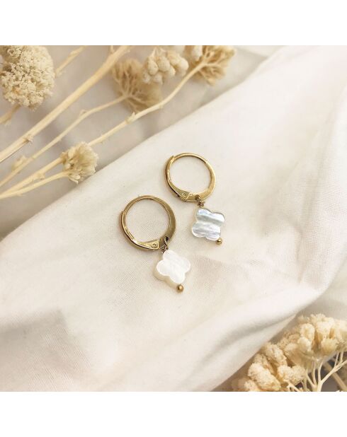 Blumen-Ohrringe aus goldfarbenem Messing