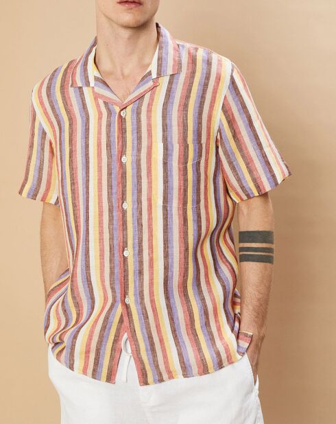 Chemise 100% Lin slim Slam baby rose