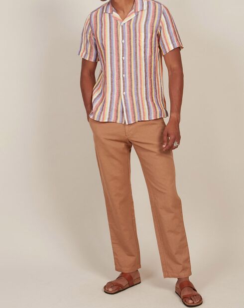 Chemise 100% Lin slim Slam baby rose