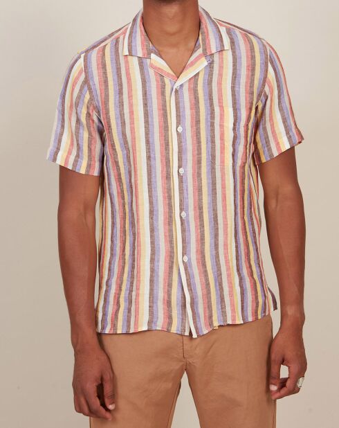 Chemise 100% Lin slim Slam baby rose