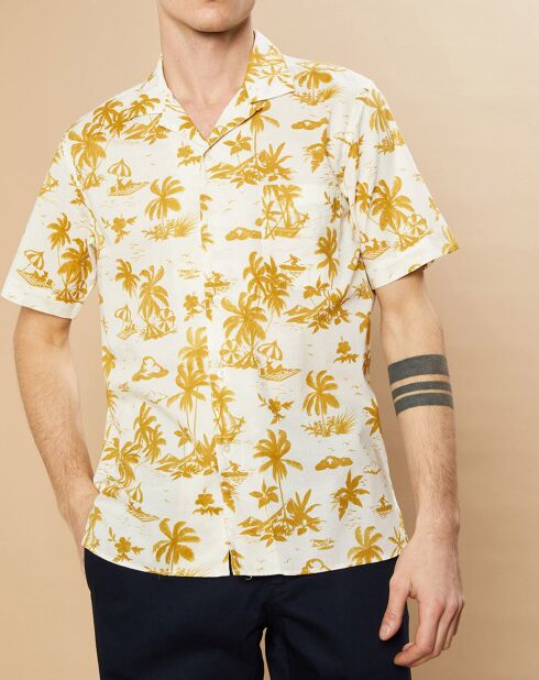Chemise Slim Slam blanc/jaune