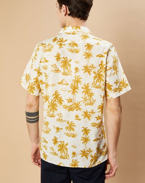 Chemise Slim Slam blanc/jaune