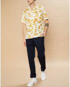 Chemise Slim Slam blanc/jaune