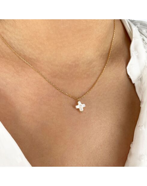 Collier Croix en Laiton doré