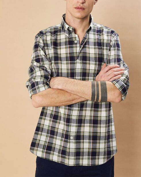 Chemise Regular Pitt marine/vert madras