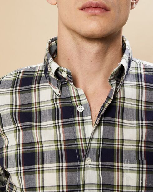 Chemise Regular Pitt marine/vert madras