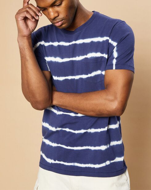 T-Shirt Pocket Crew worker bleu