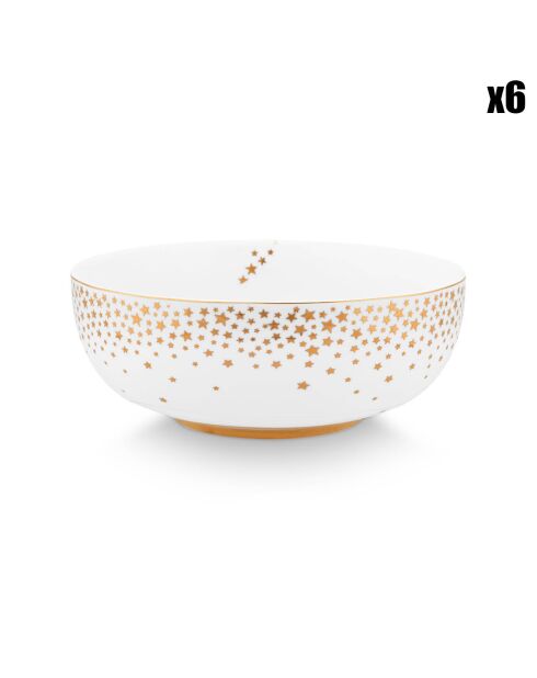 6 Bols à céréales en Porcelaine  Royal Winter White  blancs - D.15 cm