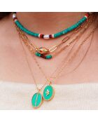 Collier California en Laiton doré & Turquoise