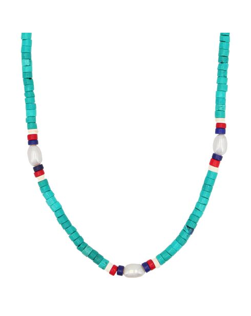 Collier California en Laiton doré & Turquoise
