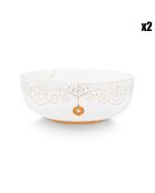 2 Saladiers en Porcelaine Royal Winter White  blancs - D.23 cm