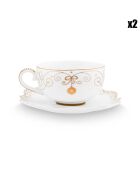 2 Tasses à café en Porcelaine Royal Winter White  blanches - 12x12.2x5.5 cm