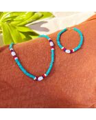 Bracelet California en Laiton doré & Turquoise