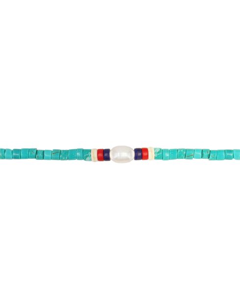 California armband in goud, messing en turkoois
