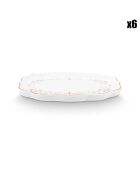 6 Repose sachet en Porcelaine  Royal Winter White  blancs - 10.2x10.2x0.3 cm