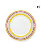 6 Assiettes à dessert Pip Chique  jaunes - D.23 cm