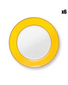 6 Assiettes dessert Pip Chique  jaunes - D.23 cm