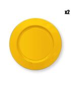 2 Assiettes de présentation Pip Chique  jaunes - 32x32x1.3 cm