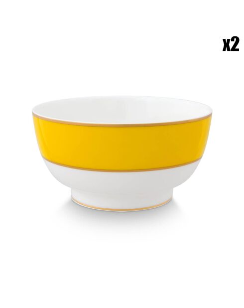 2 Saladiers Pip Chique  jaunes - D.18 cm