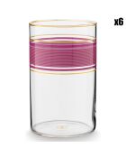 6 Verres longdrink Pip Chique  roses - 7x7x11.5 cm