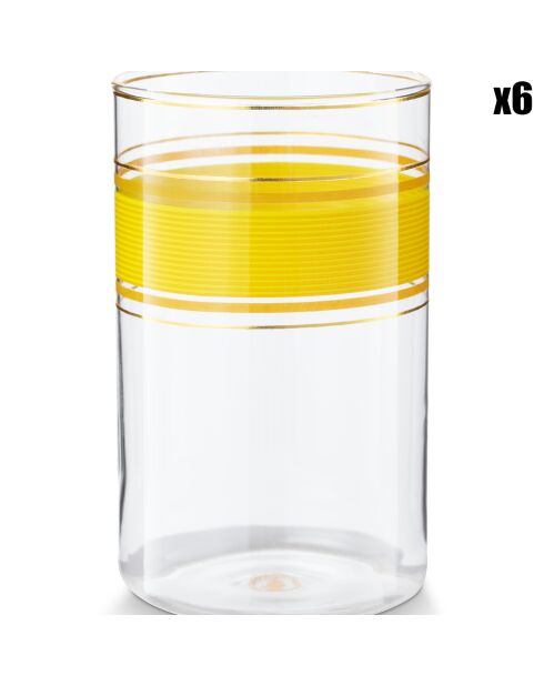 6 Verres à eau Longdrink Pip Chique  verts - 7x7x11.5 cm