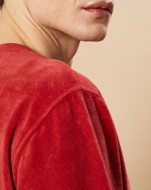 Sweat en éponge brique