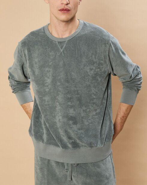 Sweat en éponge vert de gris