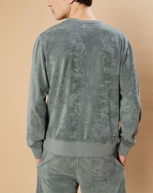 Sweat en éponge vert de gris