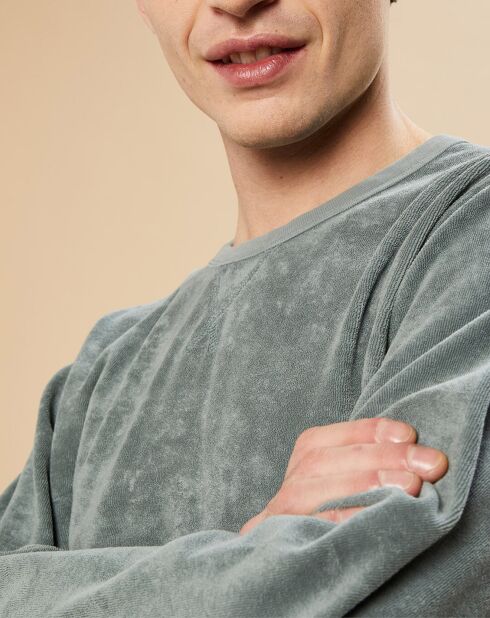 Sweat en éponge vert de gris