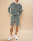 Sweat en éponge vert de gris