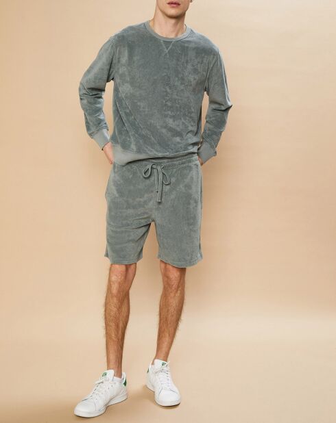 Sweat en éponge vert de gris