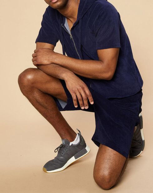 Sweat à capuche zippé en éponge marine