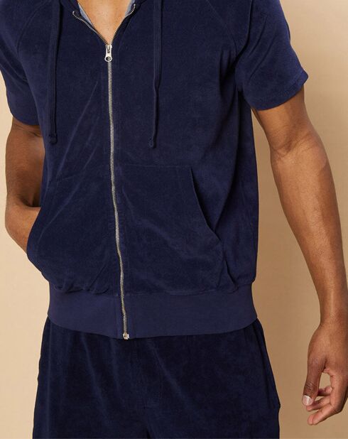 Sweat à capuche zippé en éponge marine