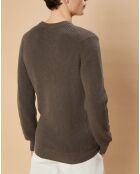 Pull en Coton & Cachemire Rib Crew olive