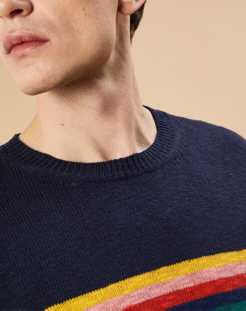 Pull Crew rayé marine