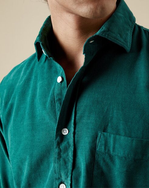 Chemise en Velours Milleraies regular Paul Pat verte