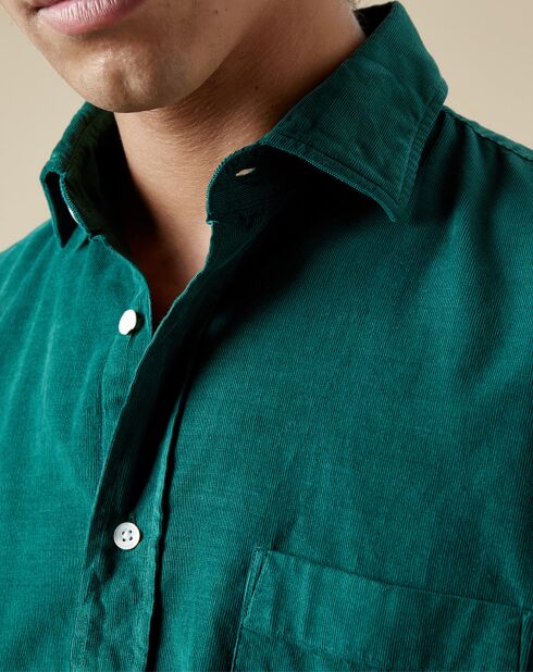 Chemise en Velours Milleraies regular Paul Pat verte