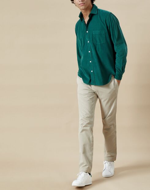 Chemise en Velours Milleraies regular Paul Pat verte