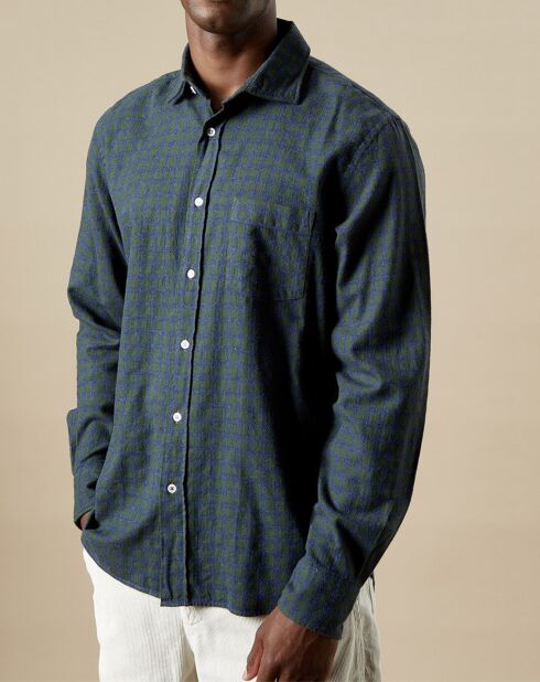 Chemise en Flanelle regular Paul à carreaux graphite